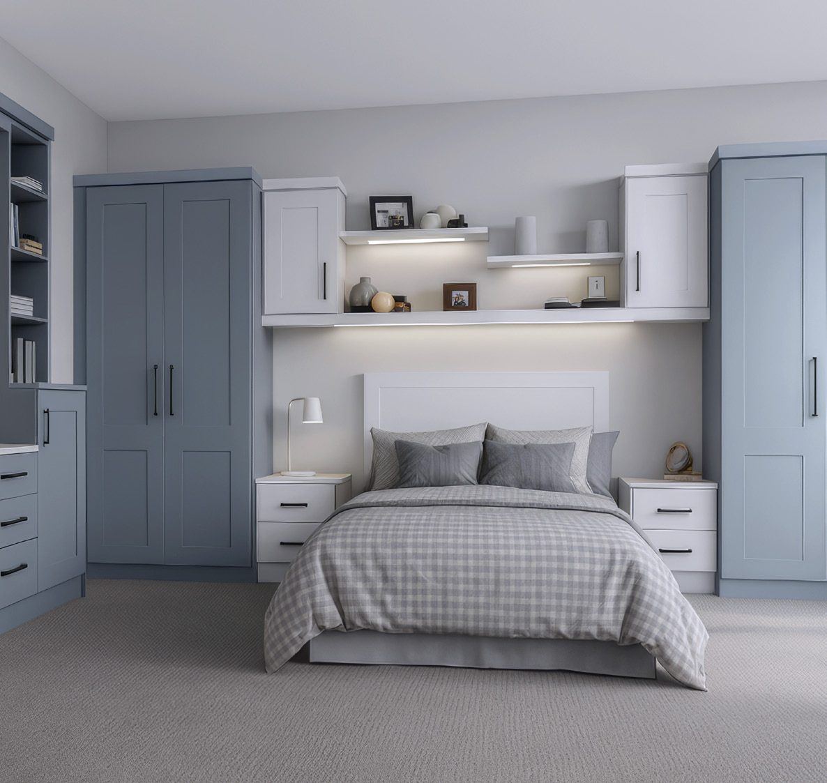 Bespoke fitted wardrobe in grey finish