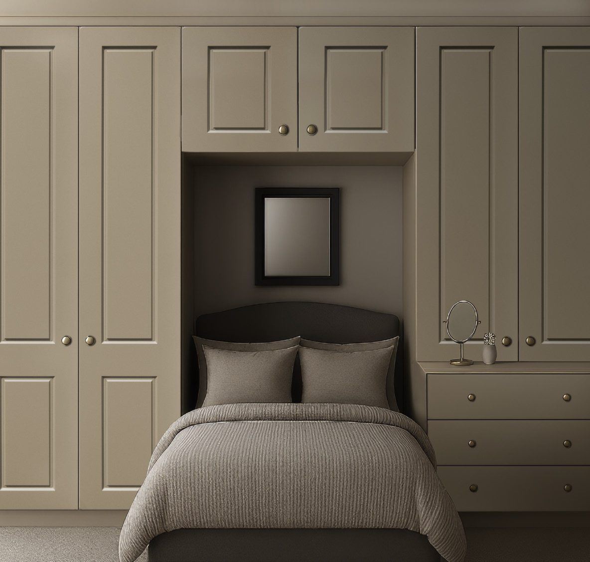 Bespoke fitted wardrobe in cream finish